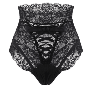 Sexy Panties Women High Waist Lace Thongs Underwear (size: S)